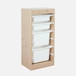Children's storage unit with 4 storage bins
