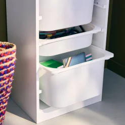 Children's storage unit with 4 storage bins