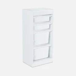 Children's storage unit with 4 storage bins