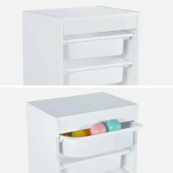 Children's storage unit with 4 storage bins