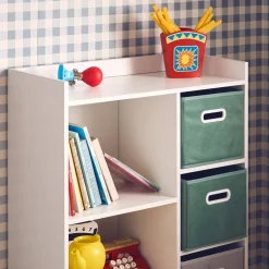 Children's storage unit with 4 velvet baskets