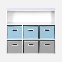 Children's storage unit with 6 velvet baskets