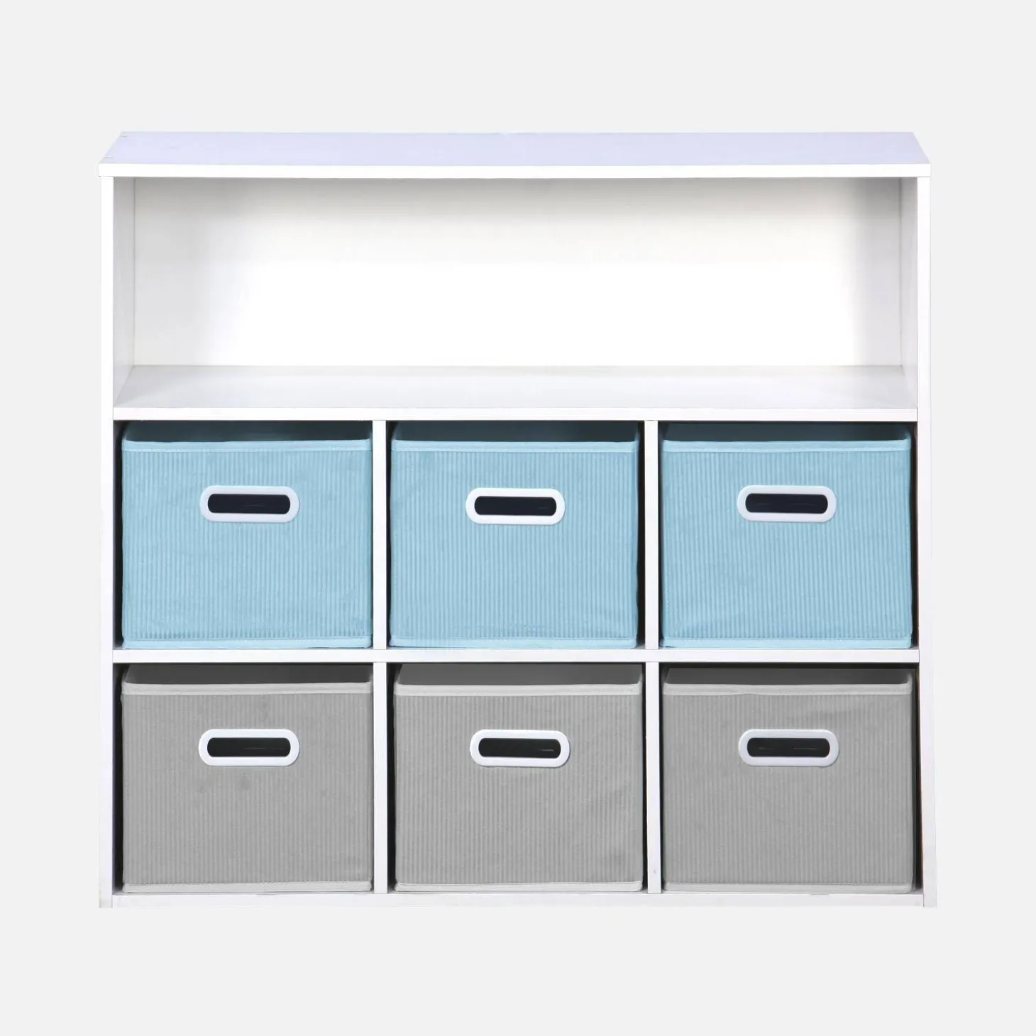 Children's storage unit with 6 velvet baskets