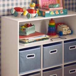 Children's storage unit with 6 velvet baskets