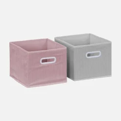 Children's storage unit with 4 velvet baskets