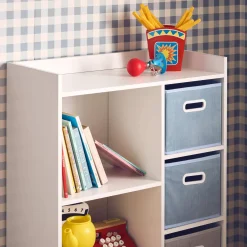 Children's storage unit with 4 velvet baskets
