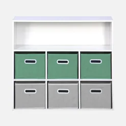 Children's storage unit with 6 velvet baskets