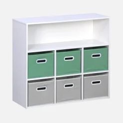 Children's storage unit with 6 velvet baskets