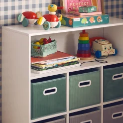 Children's storage unit with 6 velvet baskets