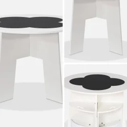 Children's table with slate and 4 chairs with storage