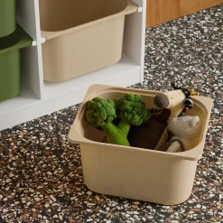 Children storage unit with 6 colourful bins, White