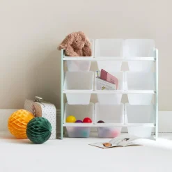 Children's toy storage unit with 9 baskets