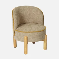 Children's vintage armchair rubberwood and chenille fabric