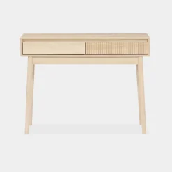 100cm console table with grooved wooden detail