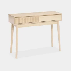 100cm console table with grooved wooden detail