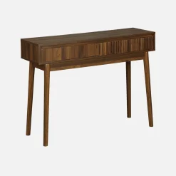 100cm console table with grooved wooden detail