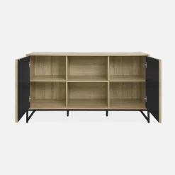 140cm contemporary sideboard, wood-effect and 2 doors