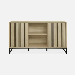 140cm contemporary sideboard, wood-effect and 2 doors