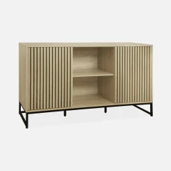 140cm contemporary sideboard, wood-effect and 2 doors