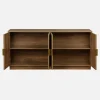 160cm exotic 4-door mango wood effect sideboard