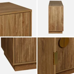 160cm exotic 4-door mango wood effect sideboard