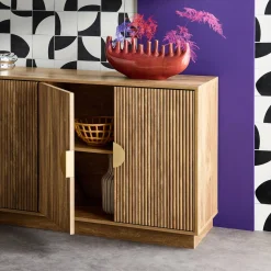 160cm exotic 4-door mango wood effect sideboard
