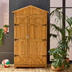105 cm garden shed in fir wood, 6 storage spaces