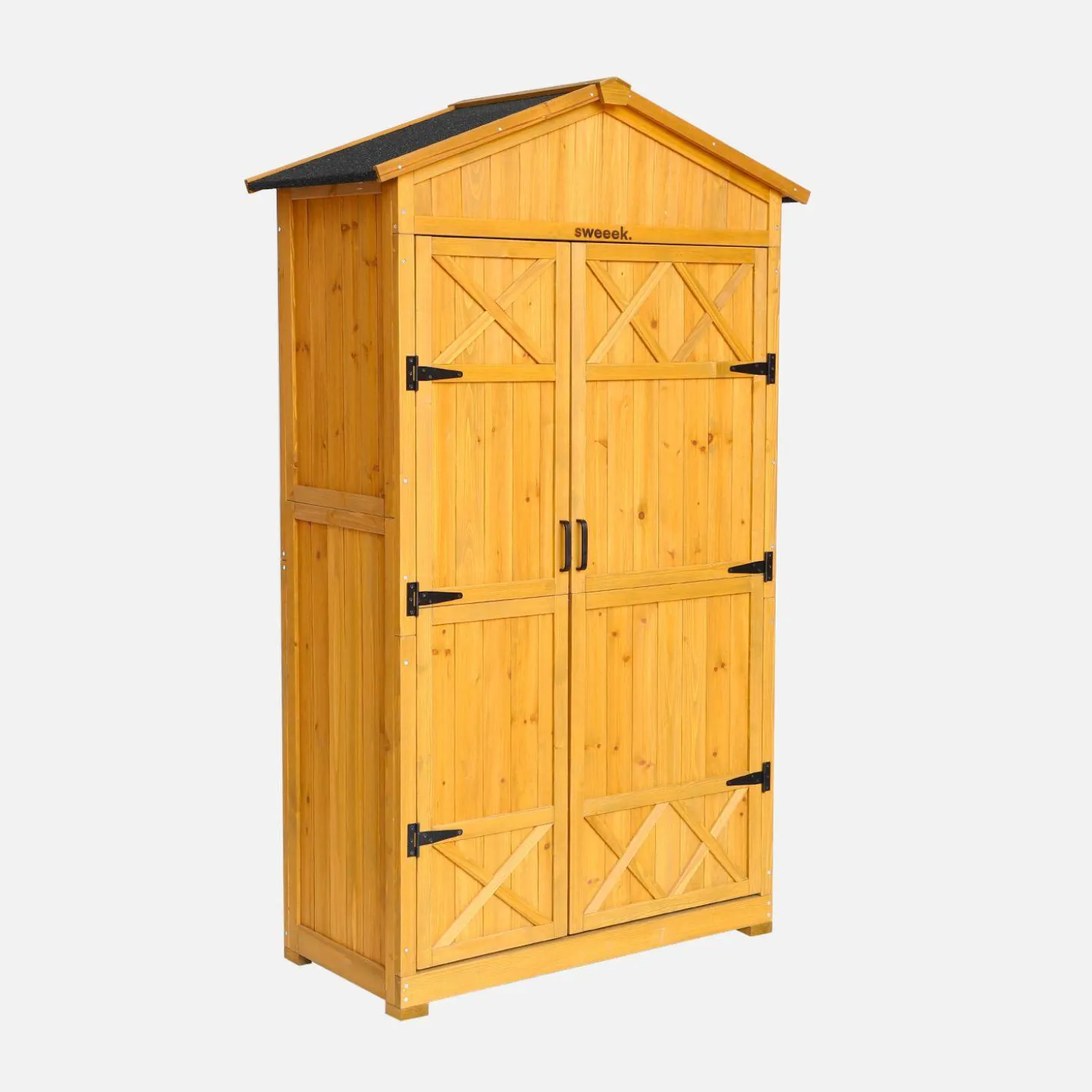 105 cm garden shed in fir wood, 6 storage spaces