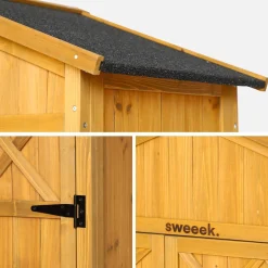 105 cm garden shed in fir wood, 6 storage spaces