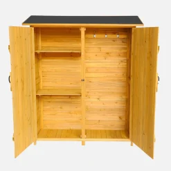 140 cm garden shed in fir wood, 4 storage spaces