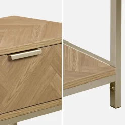 110cm herringbone console table with 2 drawers