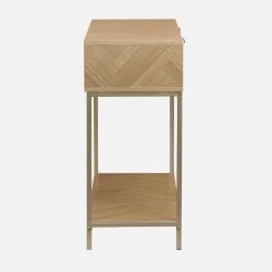 110cm herringbone console table with 2 drawers