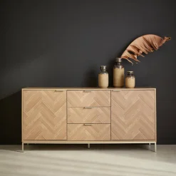 160cm herringbone sideboard with 3 drawers