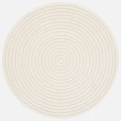 160cm interior rug with raised circles in cream