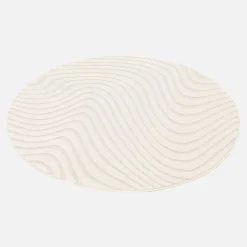 160cm interior rug with wavy patterns, cream