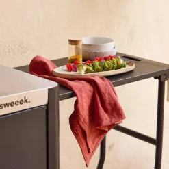 94.5cm outdoor stainless steel cart with folding shelf