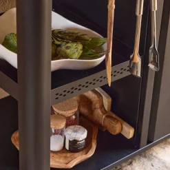 94.5cm outdoor stainless steel cart with folding shelf