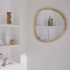 75cm oval wooden mirror