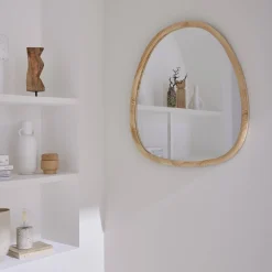 75cm oval wooden mirror