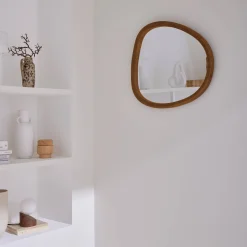 55cm oval wooden mirror