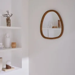 55cm oval wooden mirror