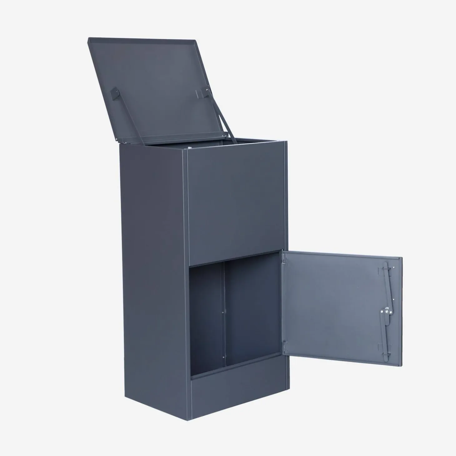56 cm package box made of galvanized steel with a lock.