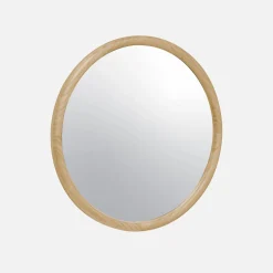 60cm round pine wooden mirror