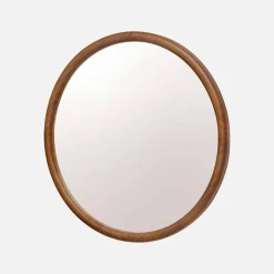 60cm round pine wooden mirror