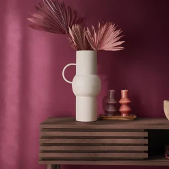100cm scandi-style console, grooved wood effect