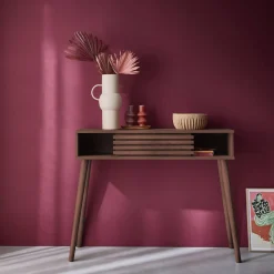 100cm scandi-style console, grooved wood effect