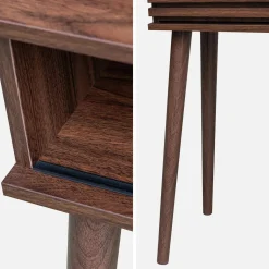 100cm scandi-style console, grooved wood effect