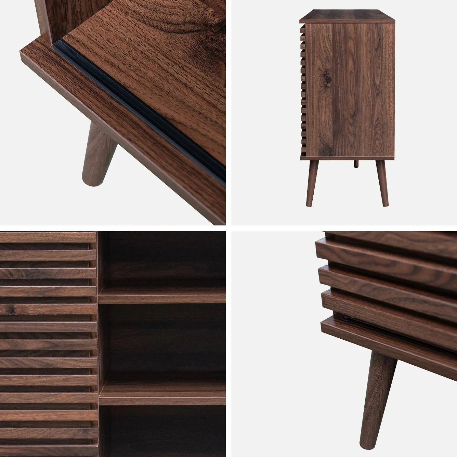 140cm scandi-style sideboard with wooden effect