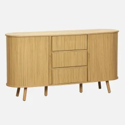150cm scandi-style sideboard with 2 sliding doors and 3 drawers