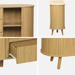 150cm scandi-style sideboard with 2 sliding doors and 3 drawers